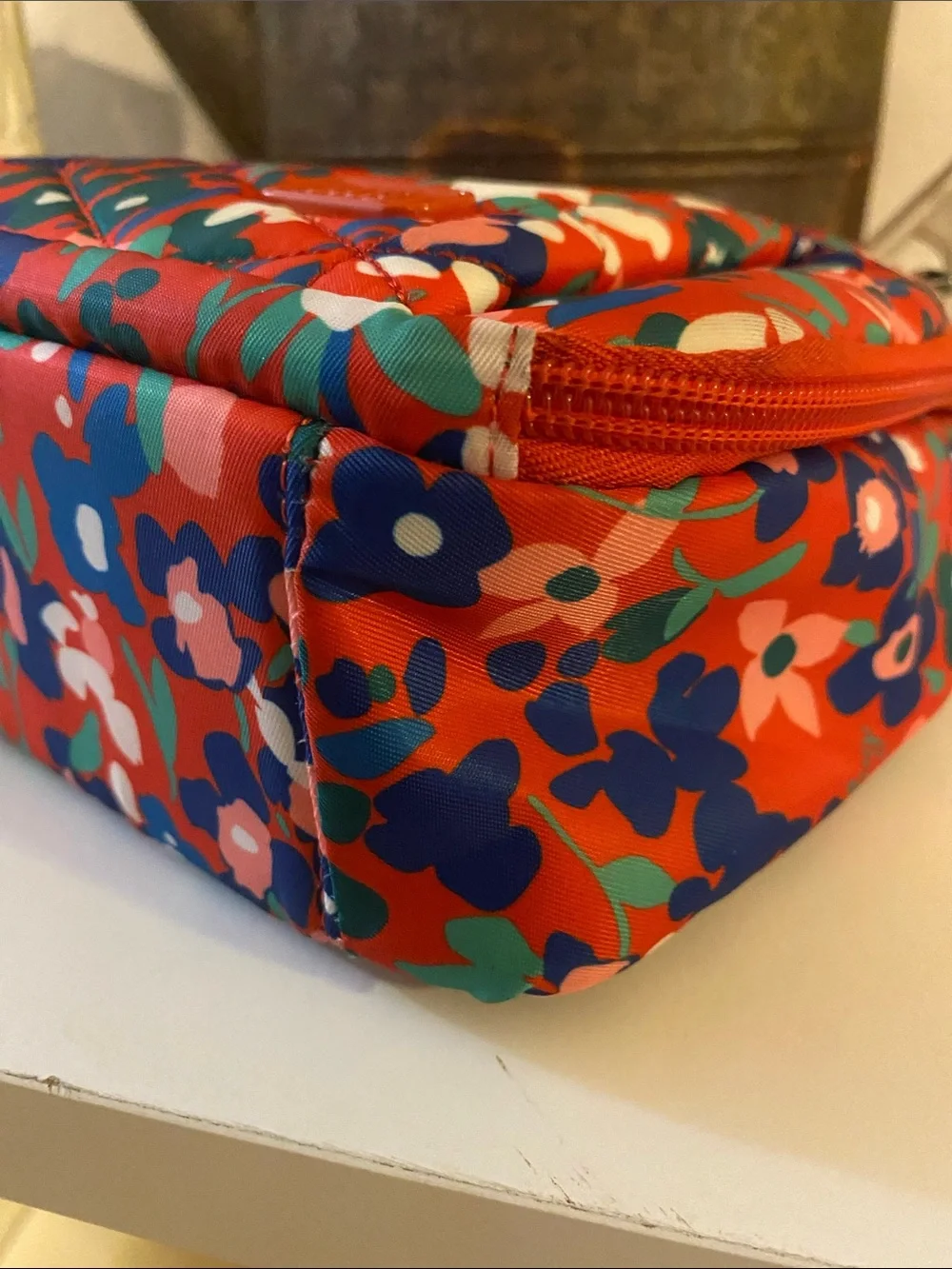 Lug Scoop quilted Multi color with Floral design crossbody w/ Adjustable strap